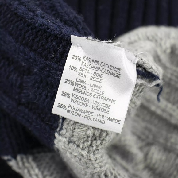 Cashmeritaly First Class Cashmere Silk Wool Italy Cable Knit Shawl Sweater. - Picture 5 of 6